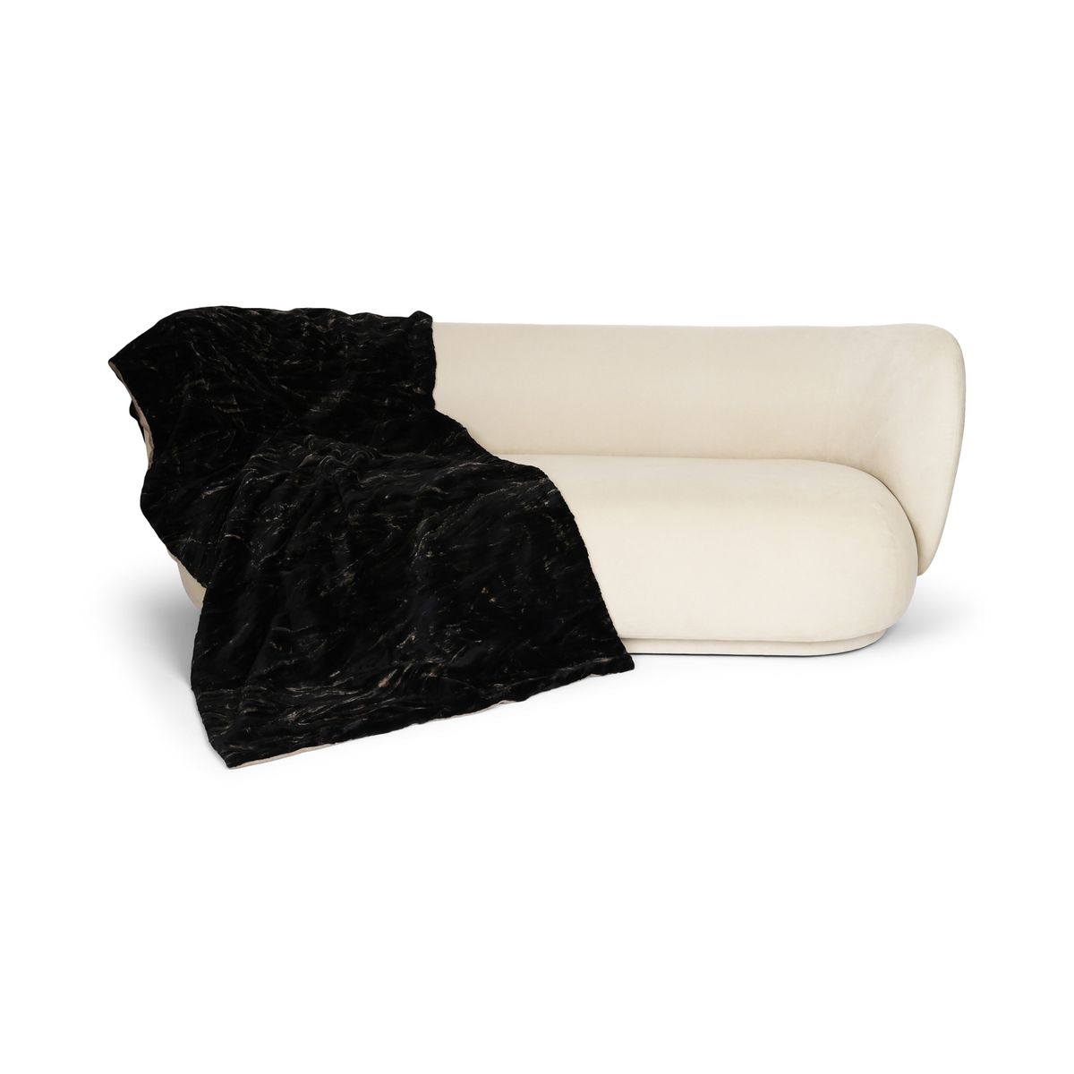 Plaid en Vison | Doublure en Cachemire | Blacky | 105x205 cm