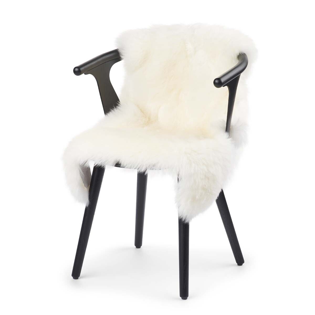 Peau de mouton de Nouvelle-Zélande à laine longue 90 cm Ivoire