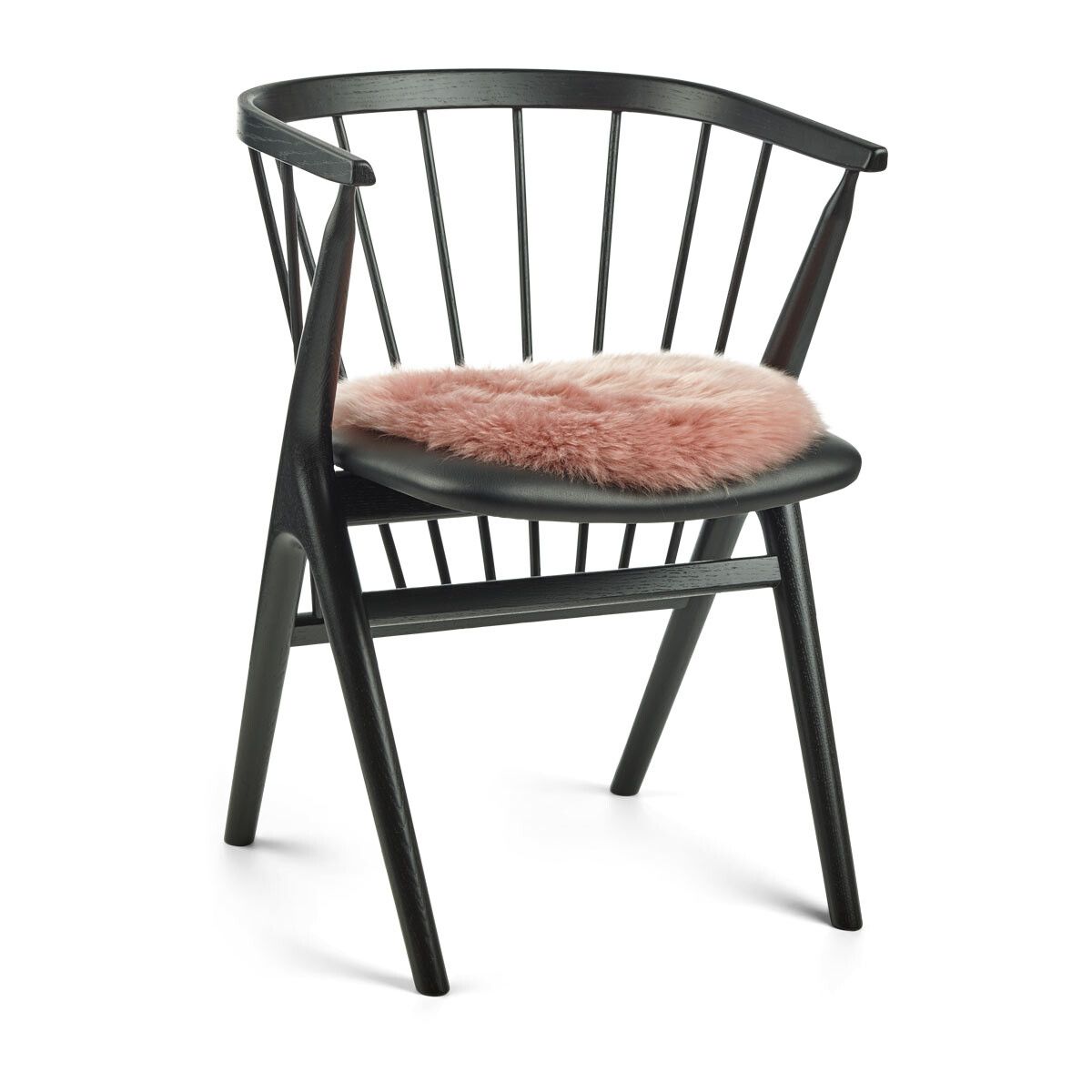 Dessus de siège en peau de mouton | Laine longue | Ø38 cm Rose