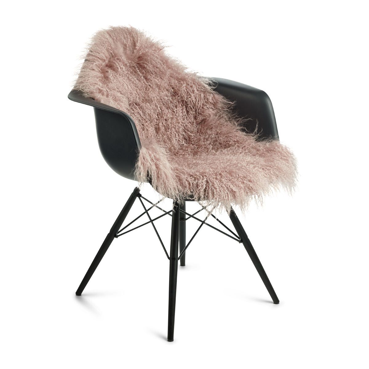 Peau de mouton bouclée 85x50 cm Rose