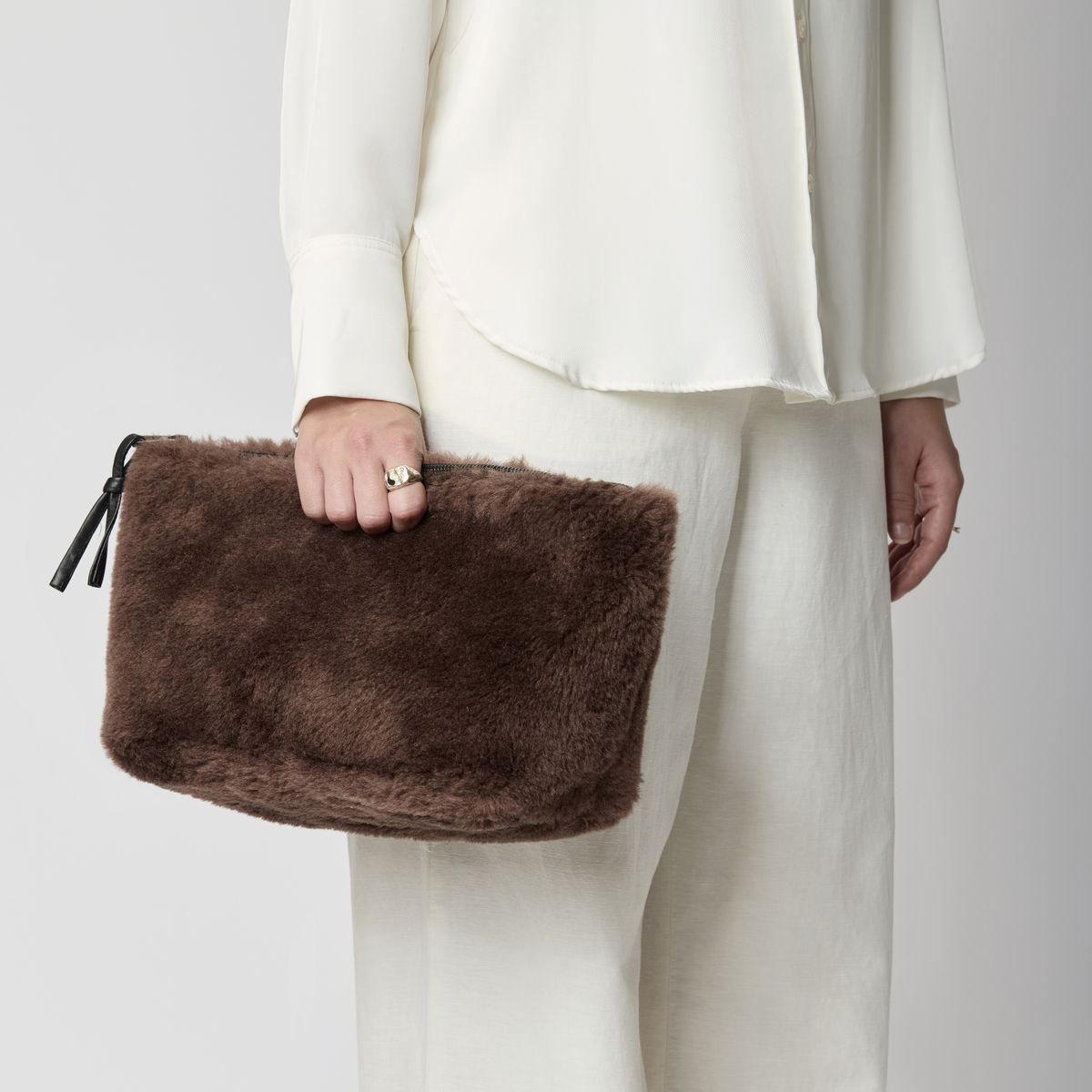 Pochette Maxi Havana Cuir brun