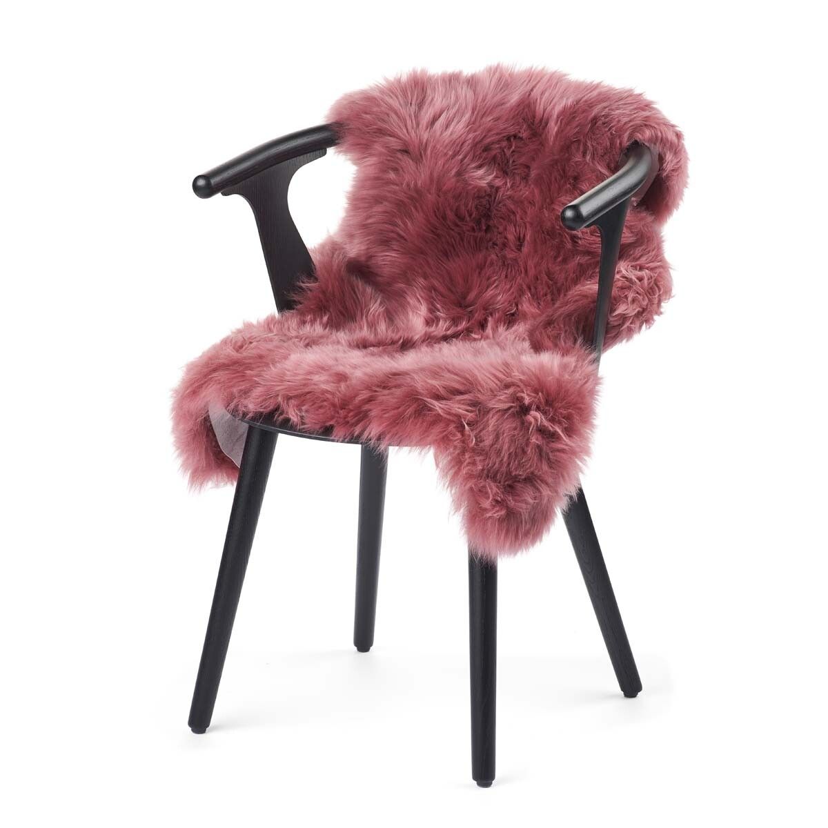 Peau de mouton de Nouvelle-Zélande à laine longue 100 cm Vieille Rose