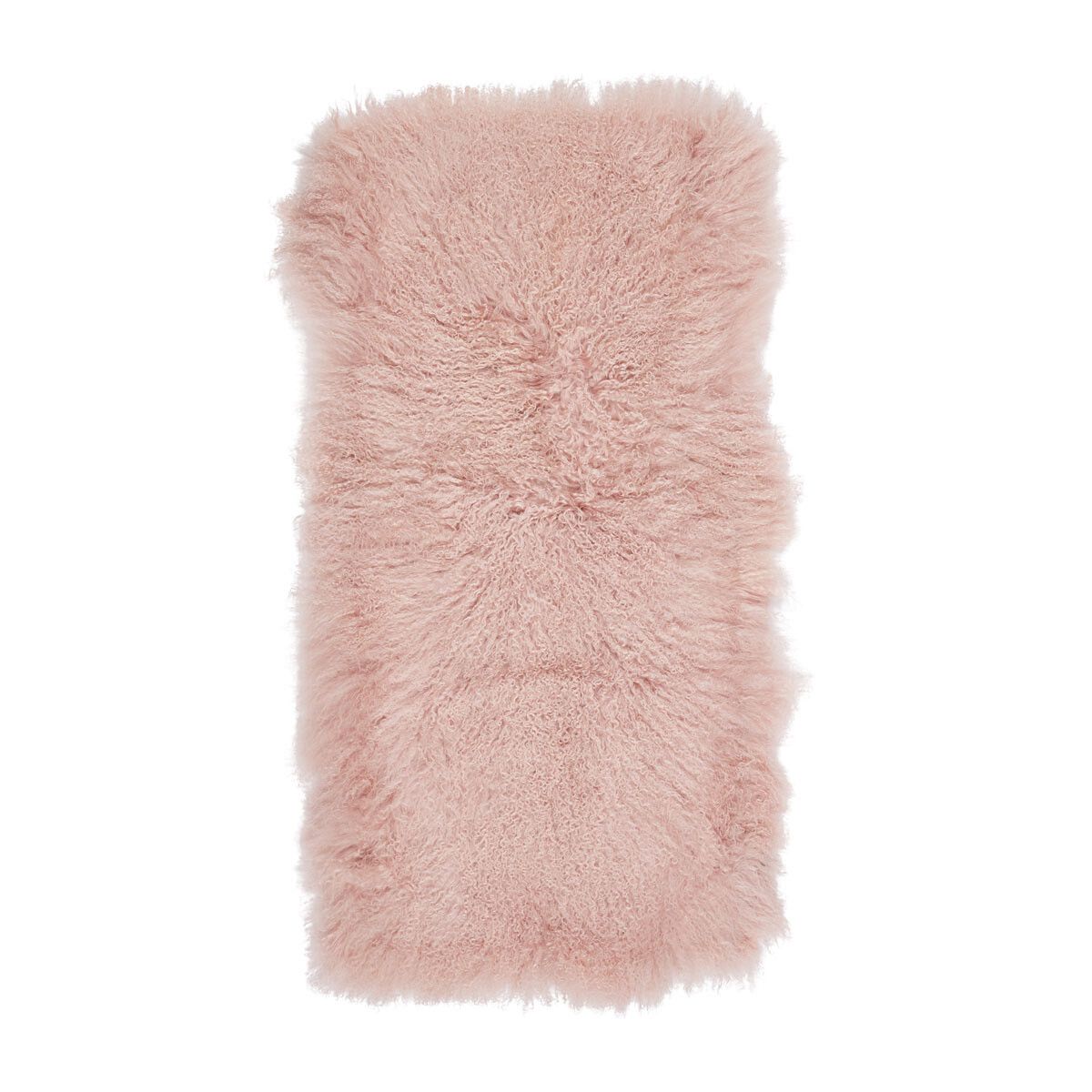 Jeté en peau de mouton bouclée 60 × 120 cm Rose