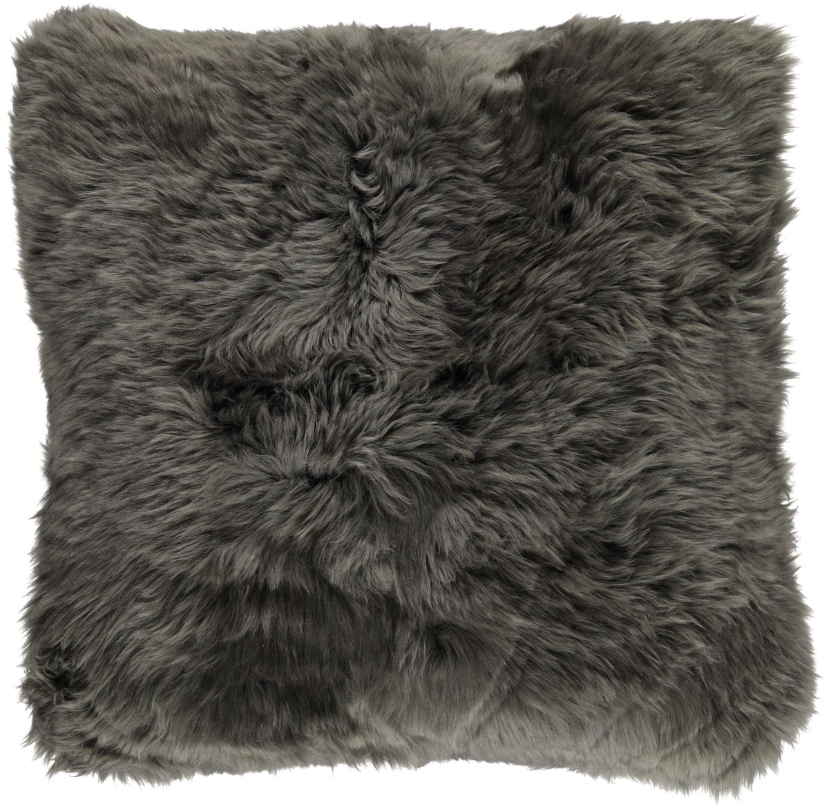 Coussin en peau de mouton longue laine Vert Haie