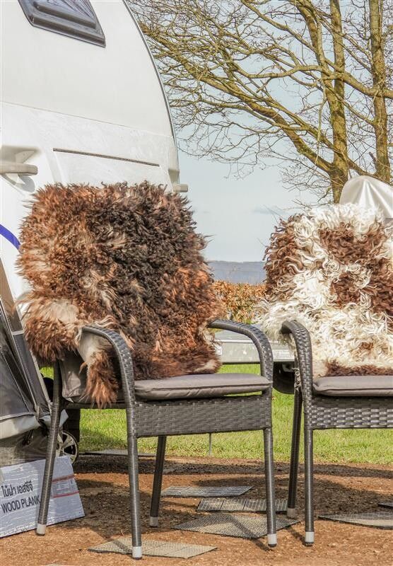 Peau de mouton autrichienne 90cm Beige Gris