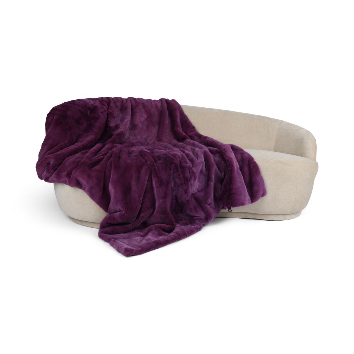 Jeté en vison avec revers en cachemire | Violet | 142 × 194 cm