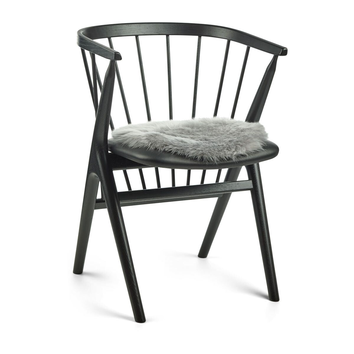 Dessus de siège en peau de mouton | Laine longue | Ø38 cm Gris Léger