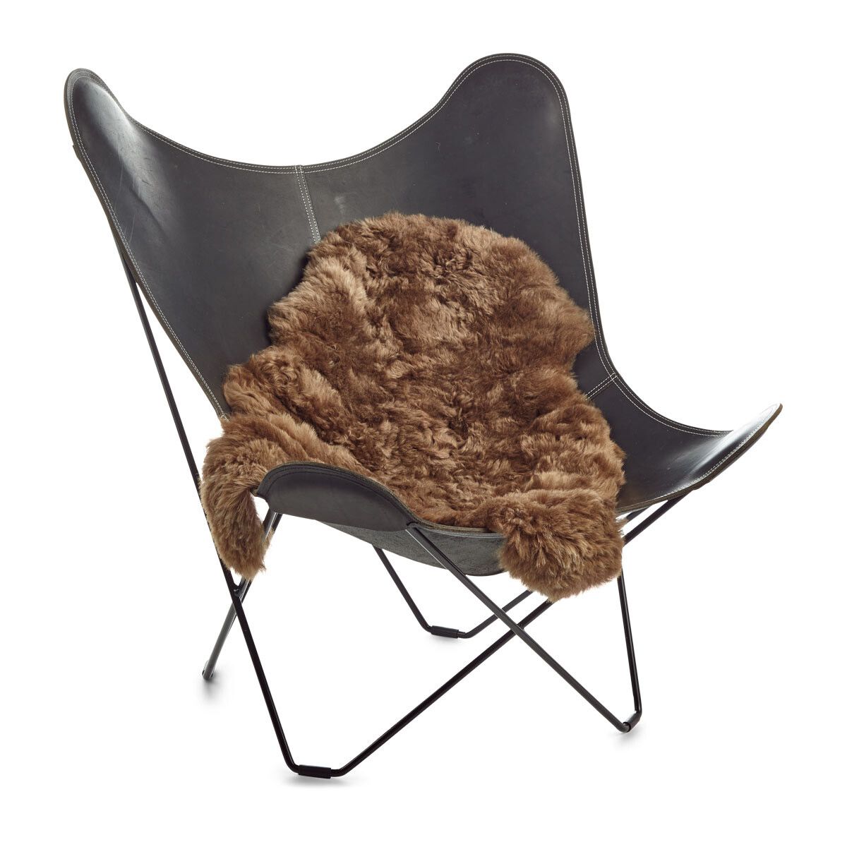 Peau de mouton islandaise | Laine courte | 90-100 cm Marron Rouillé