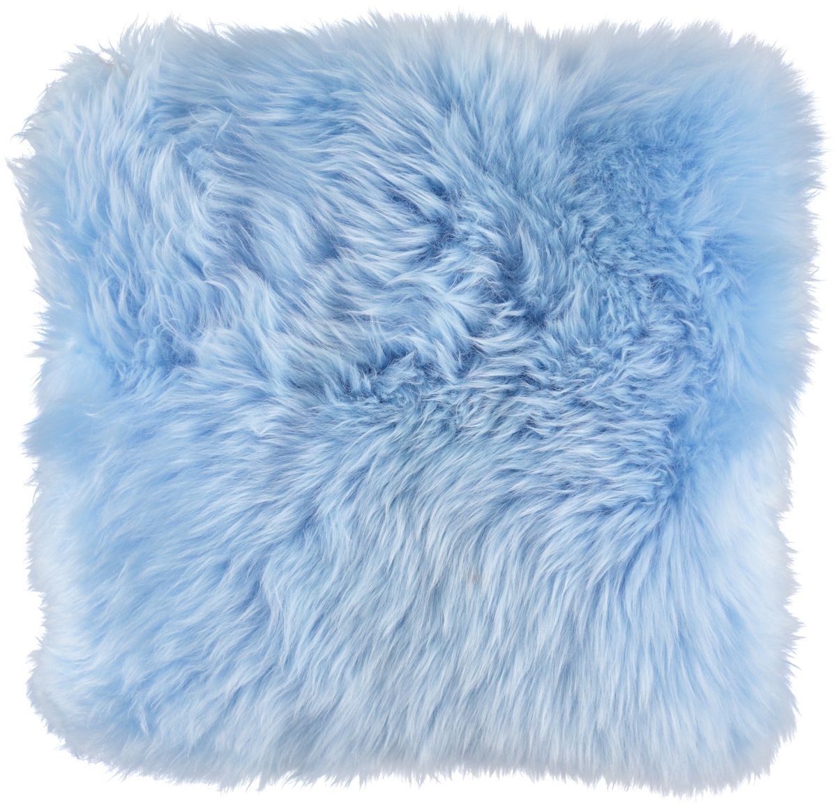 Coussin en peau de mouton longue laine Ciel d'été