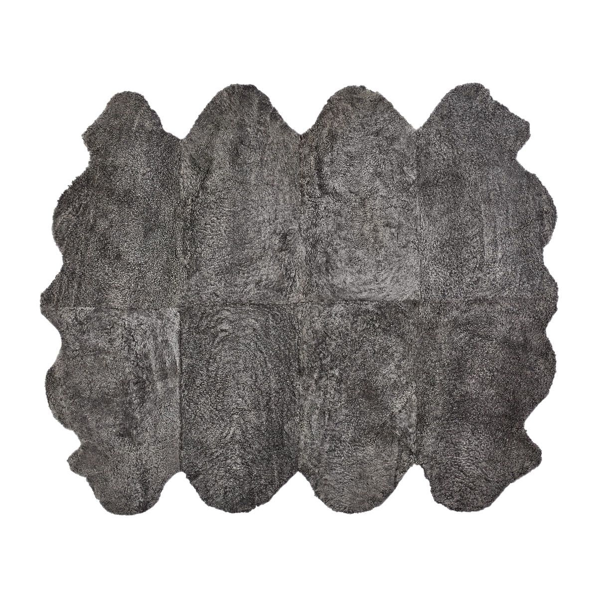 Peau de mouton de Nouvelle-Zélande à laine courte bouclée 90 cm Graphite