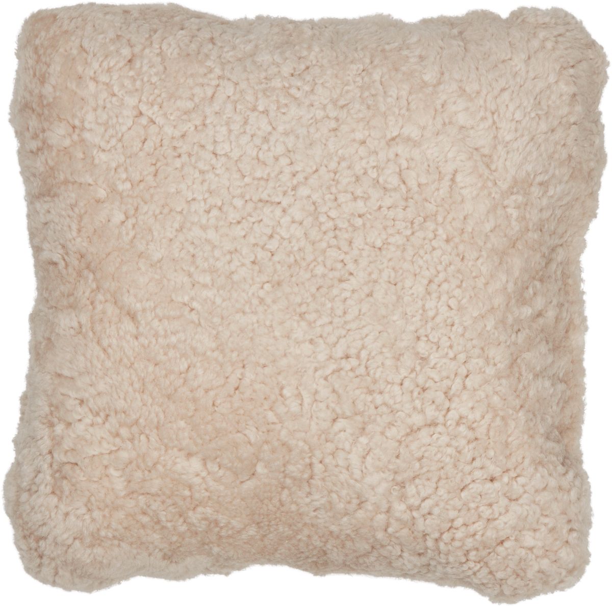 Coussin en laine courte de mouton Perle