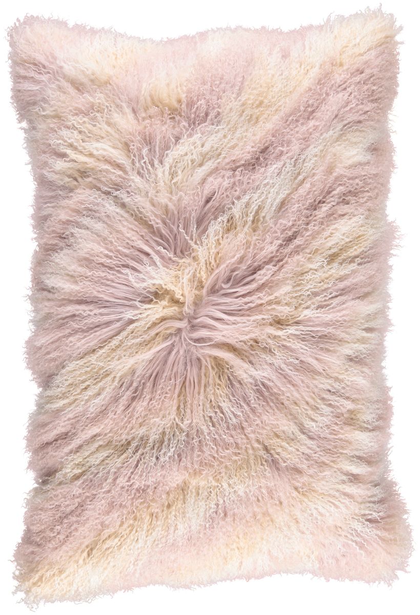 Coussin bouclé Lever de soleil arctique/colombe