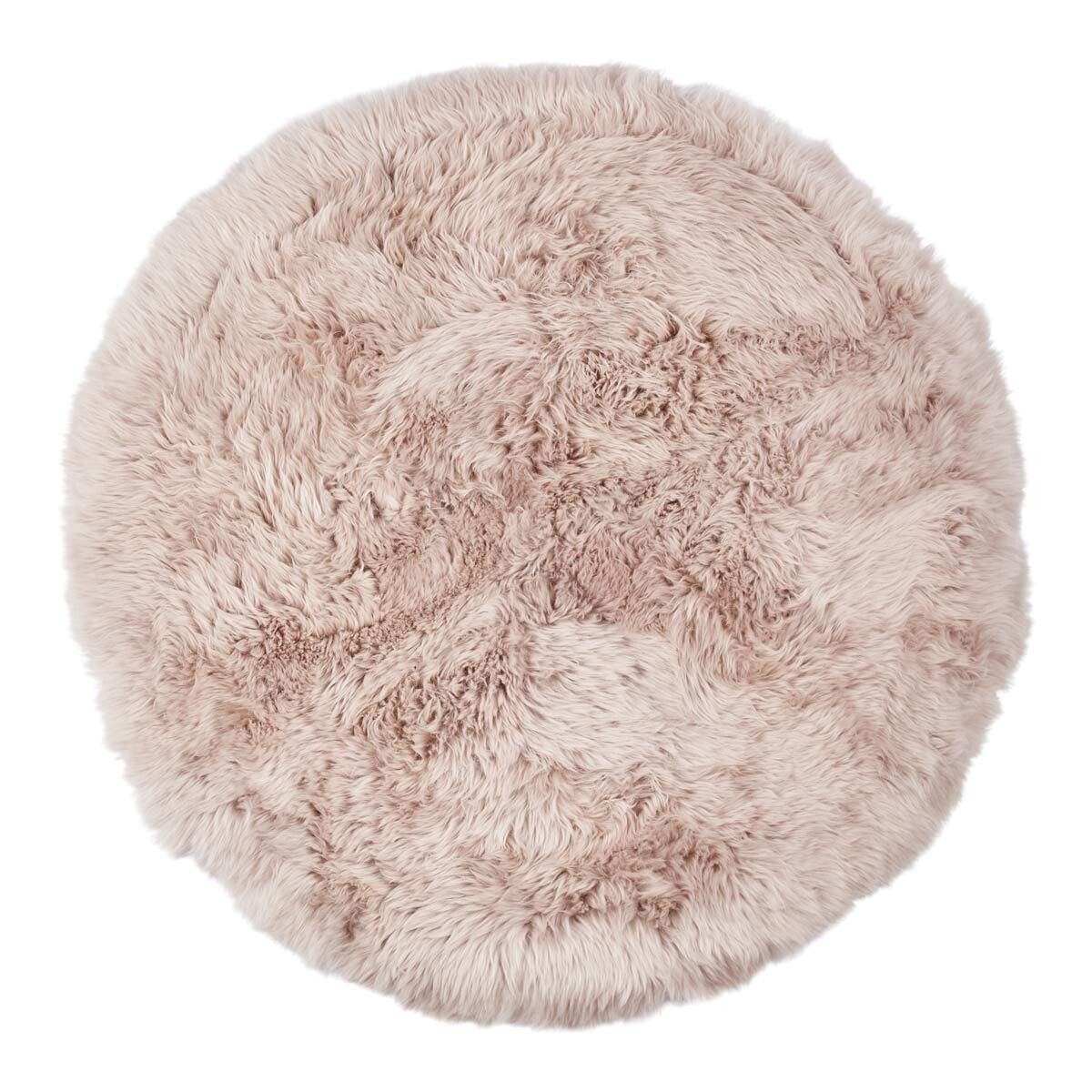 Tapis design en laine et peau de mouton ø140 cm Colombe