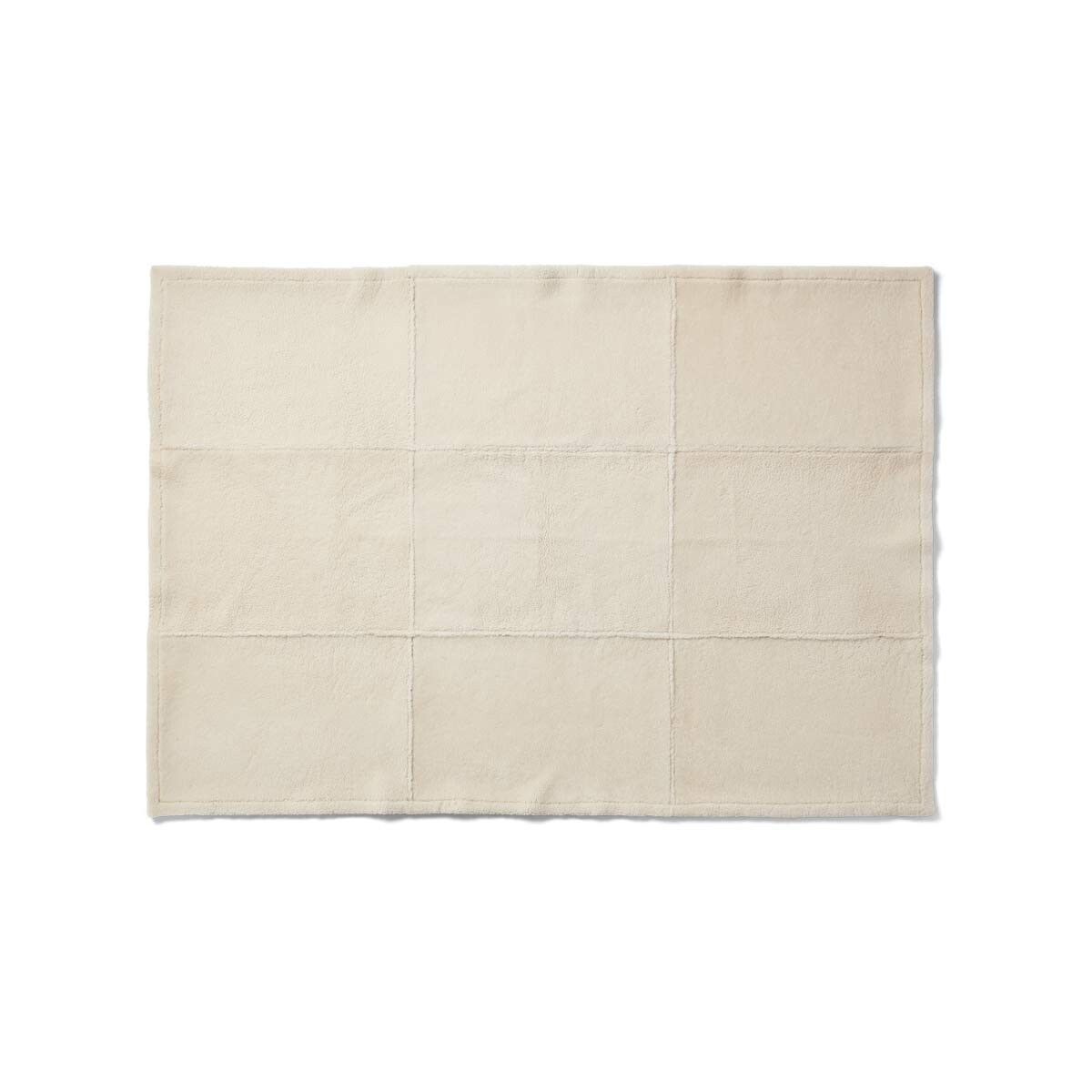 Jeté Addison | Peau de mouton double face | Laine courte Noir/Blanc