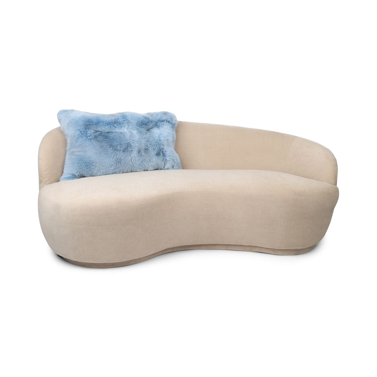 Coussin Premium en Renard | Dos en Cachemire | Norvège | Bleu Ciel | 48x76 cm