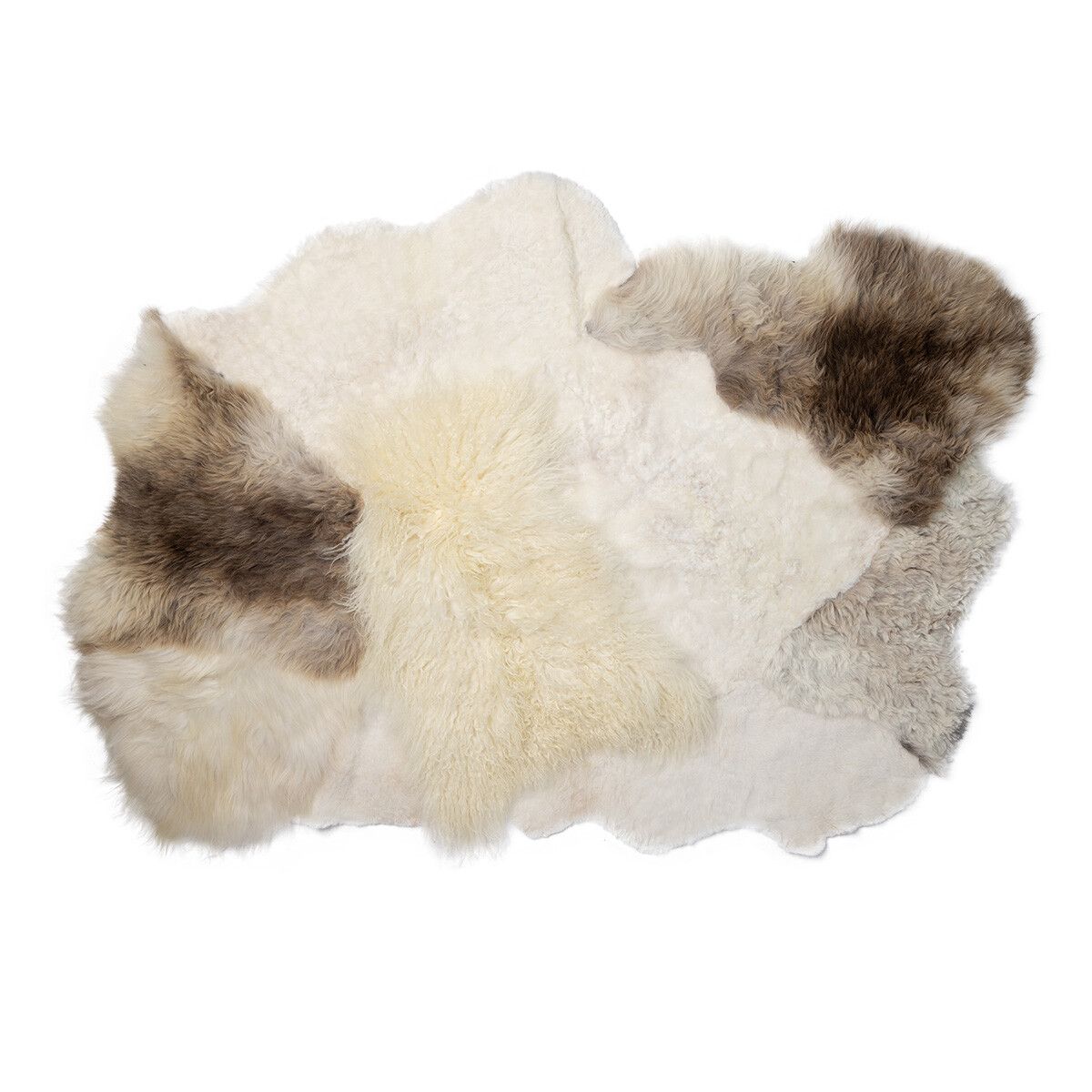 Tapis design en peau de mouton à laine longue et laine courte
