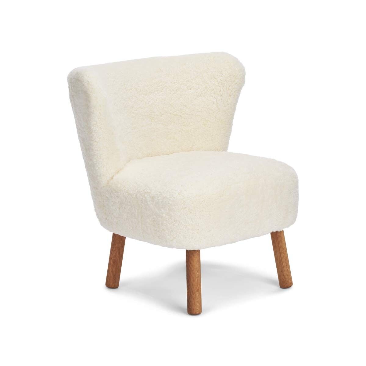 Fauteuil lounge Emily | Laine courte Ivoire