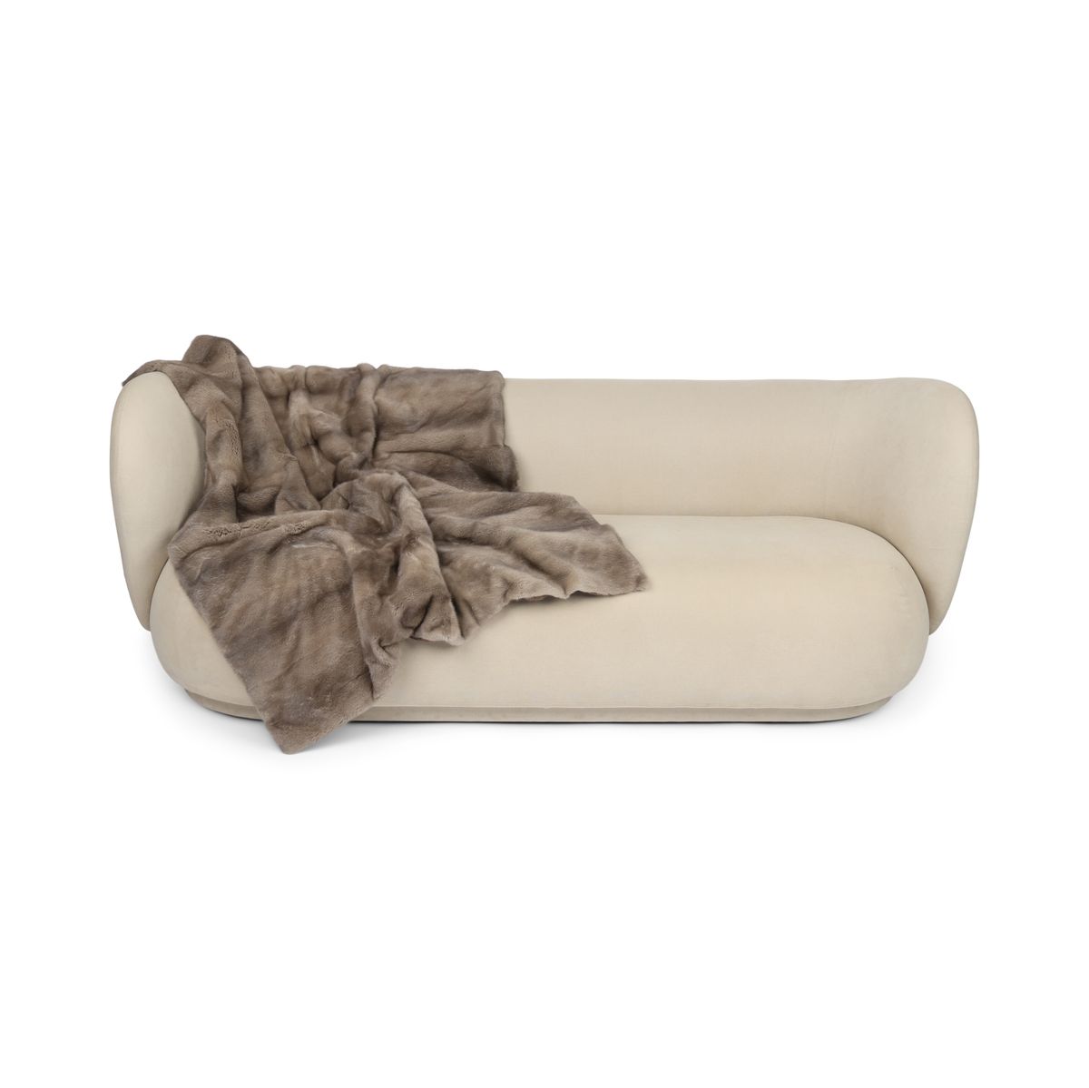 Plaid en vison | Dos en cachemire | Bleu argenté | 120x136 cm