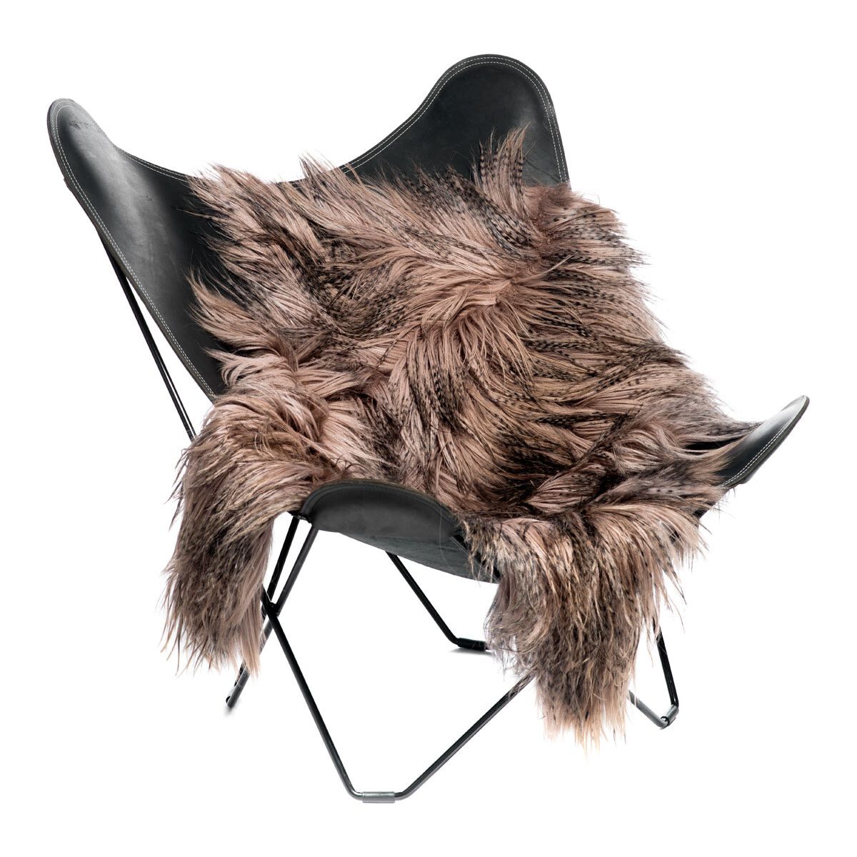 Peau de chèvre de première qualité | Mongolie | 110x70cm Taupe Poussiéreux