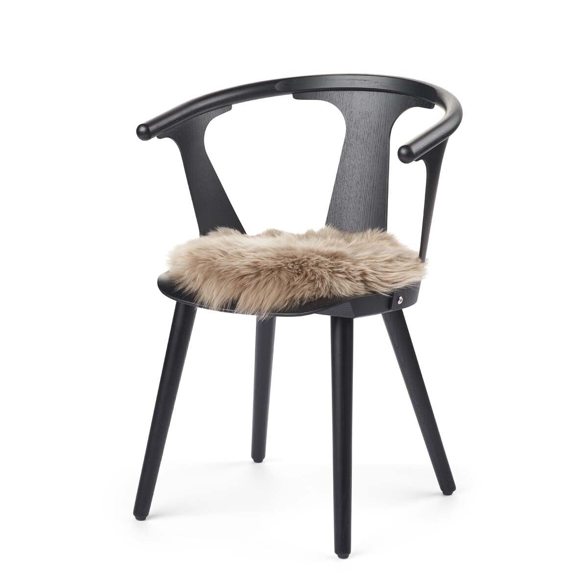 Dessus de siège en peau de mouton | Laine longue | Ø38 cm Taupe