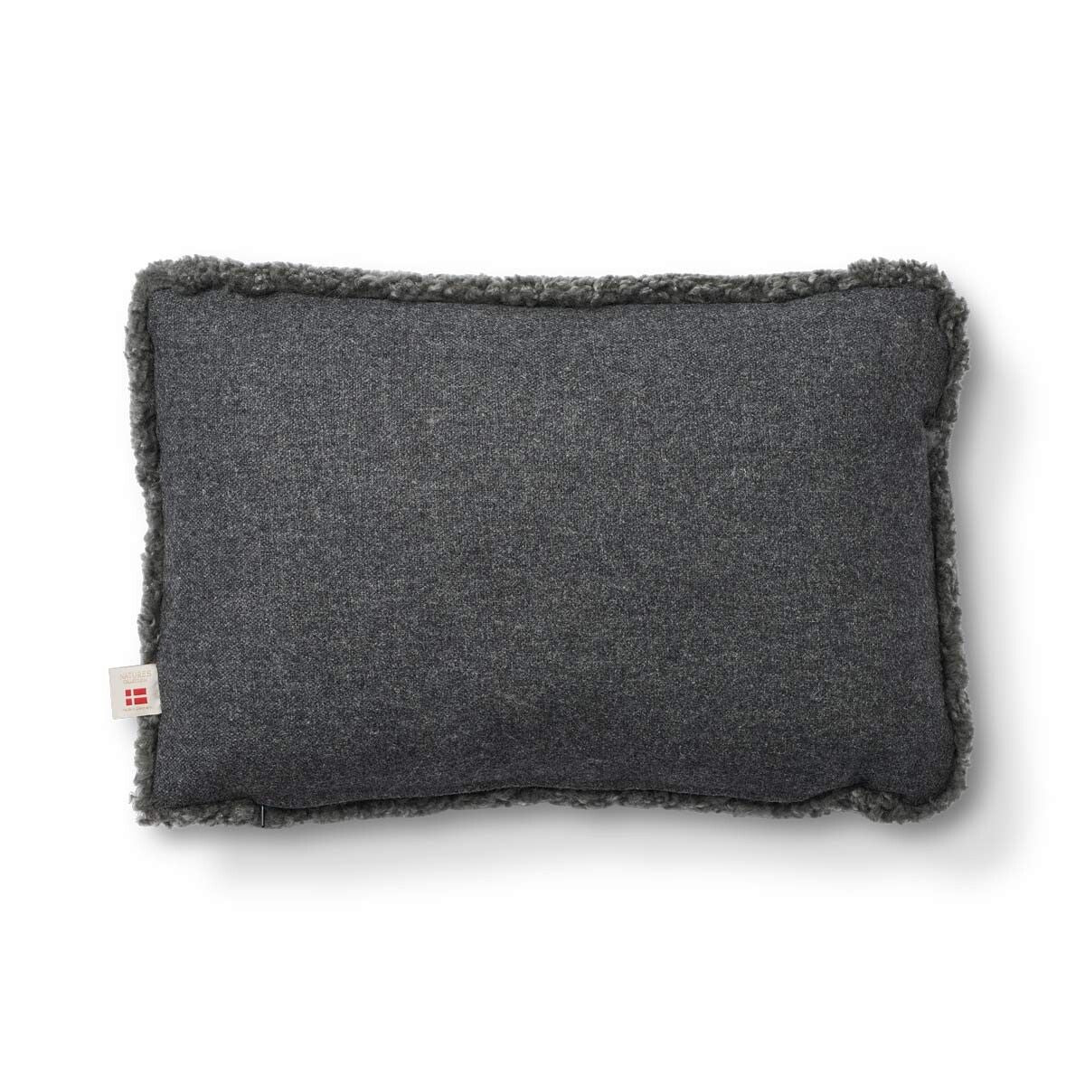 Coussin en laine courte de mouton Roche/Graphite