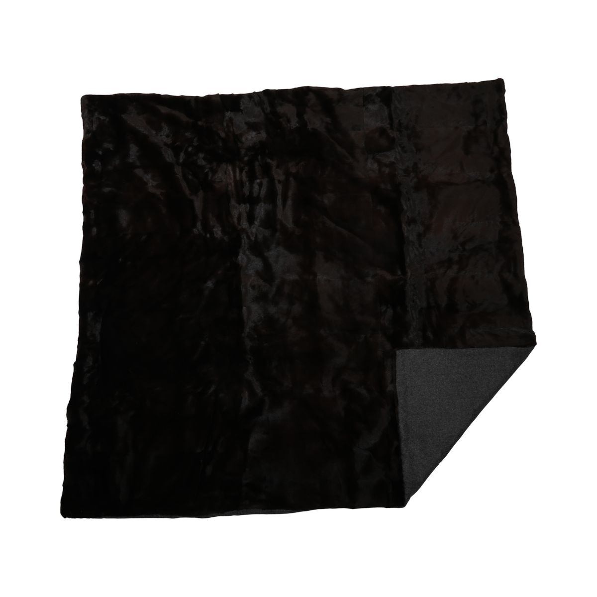 Plaid en Vison | Doublure Cachemire | Brun Foncé Naturel | 150x160 cm