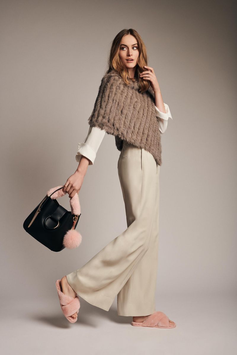 Bandoulière en fourrure de vison Marbre d'automne