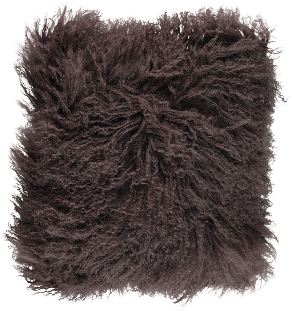 Coussin en peau de mouton bouclée Taupe