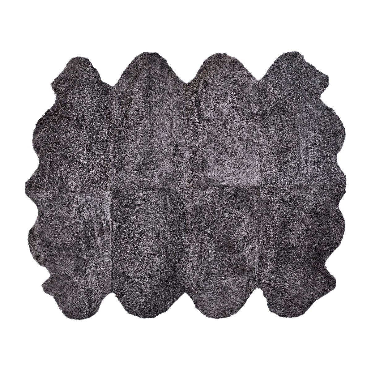 Peau de mouton de Nouvelle-Zélande à laine courte bouclée 90 cm Anthracite