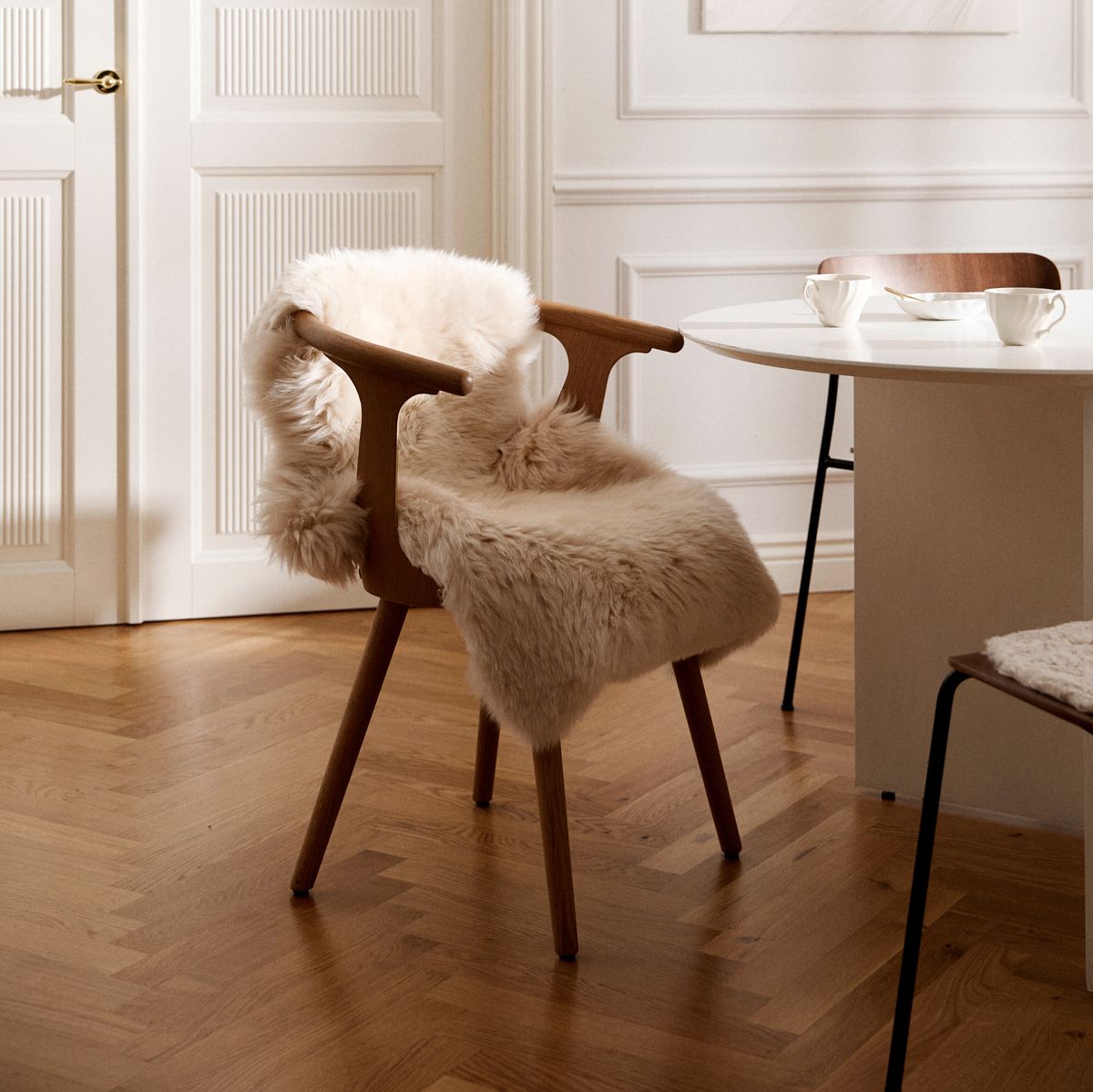 Peau de mouton de Nouvelle-Zélande à laine longue 80 cm Noir