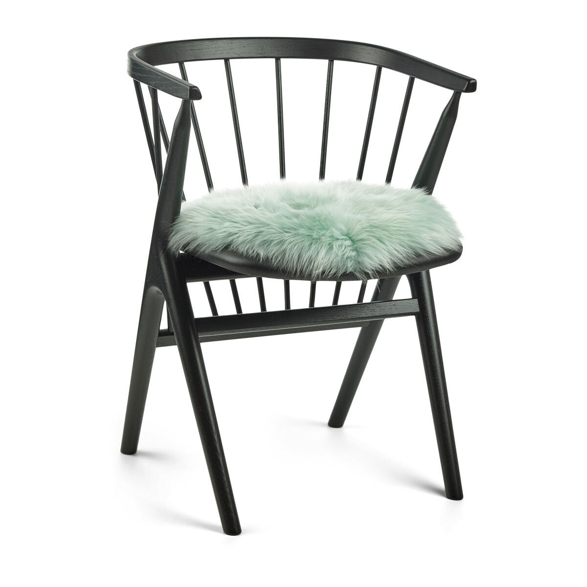 Dessus de siège en peau de mouton | Laine longue | Ø38 cm Menthe