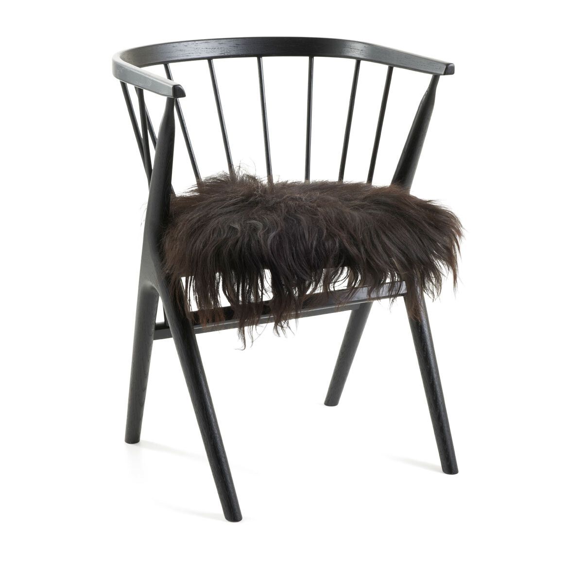 Dessus de siège en peau de mouton | 40x40 cm Noirâtre