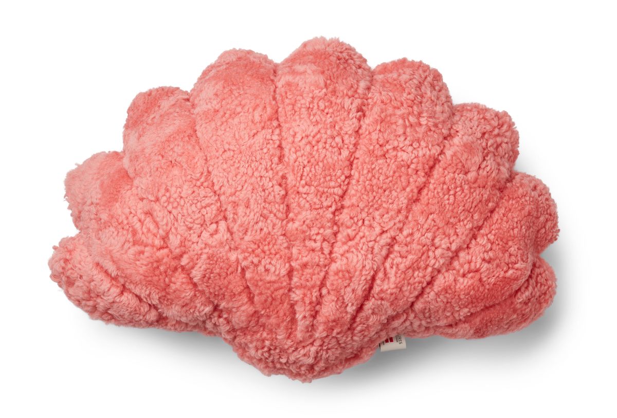 Coussin en forme de coquille Lantana corail