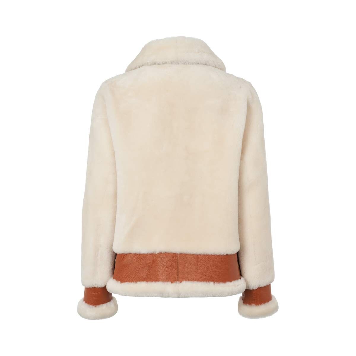 Veste Annalon Cuir brun/ivoire