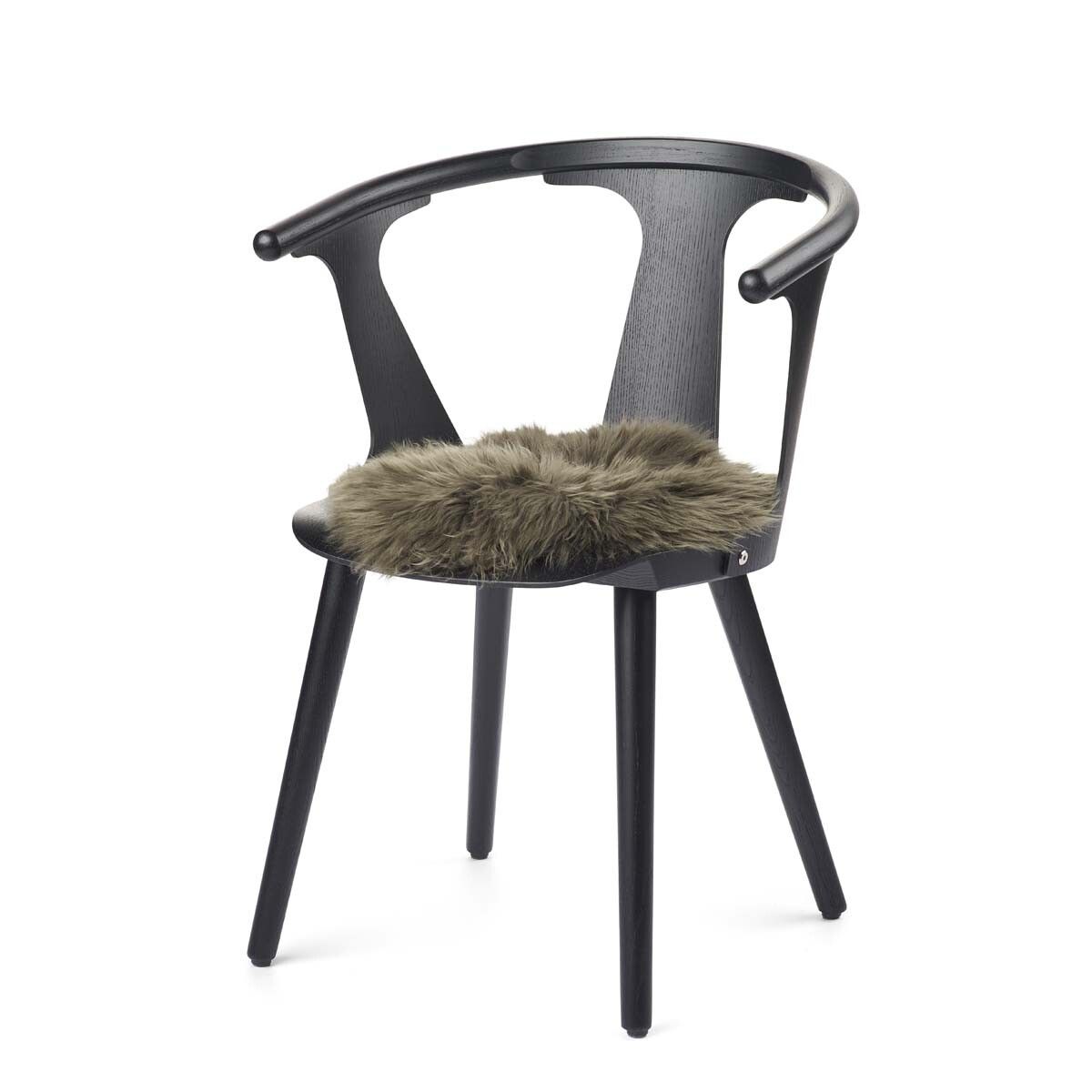 Dessus de siège en peau de mouton | Laine longue | Ø38 cm Vert Haie