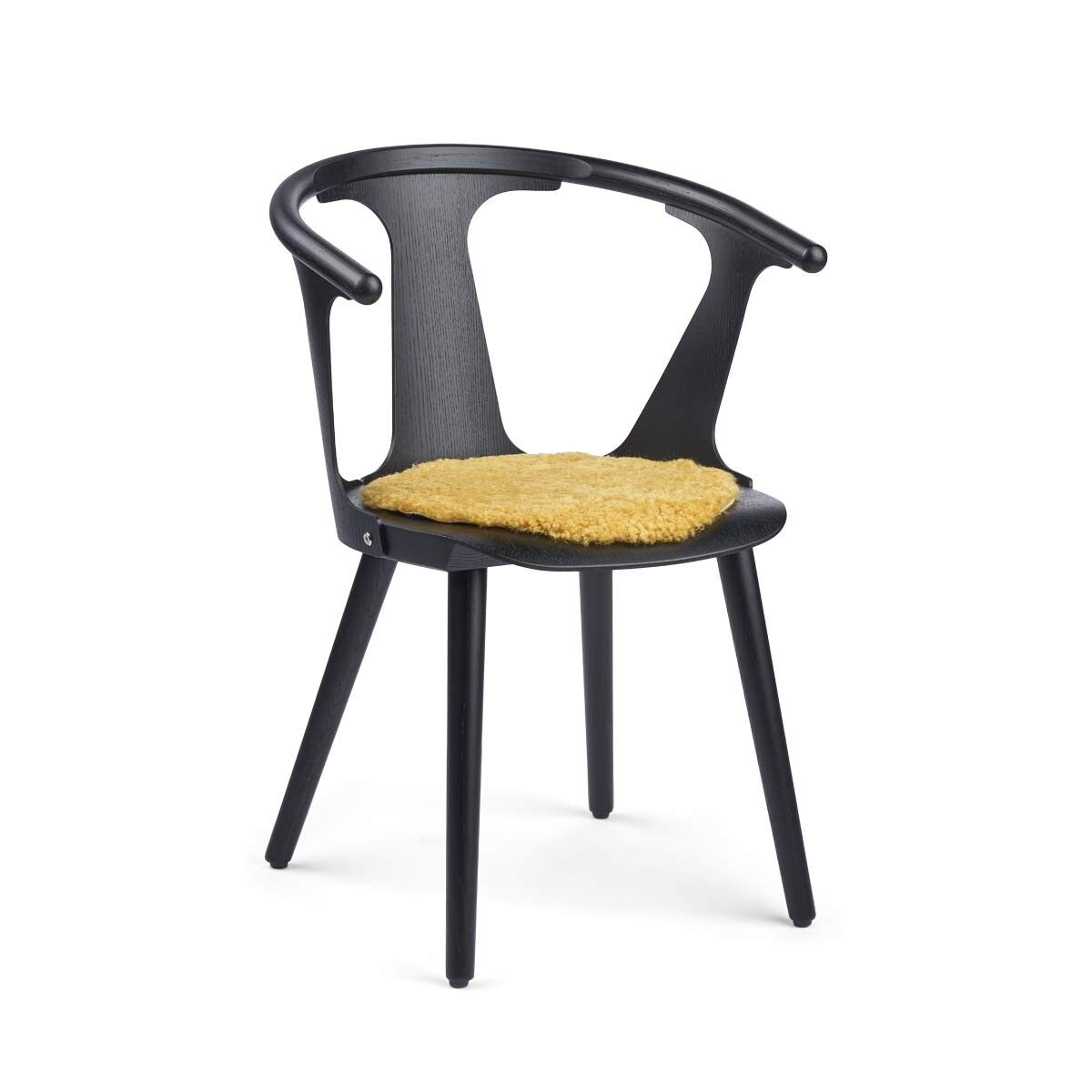 Dessus de siège en peau de mouton à laine courte | Ø38 cm Jaune