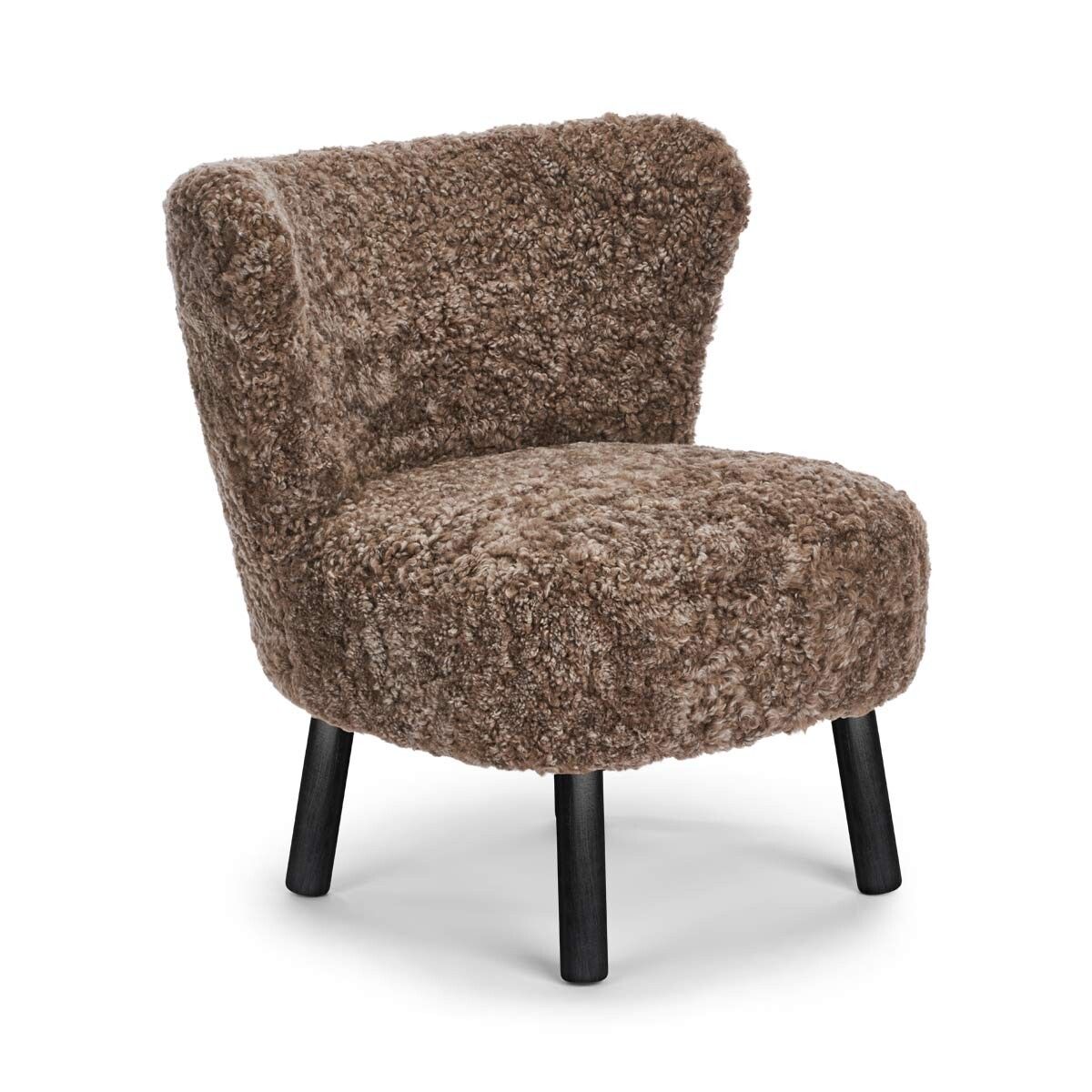 Fauteuil lounge Emily | Laine courte Taupe