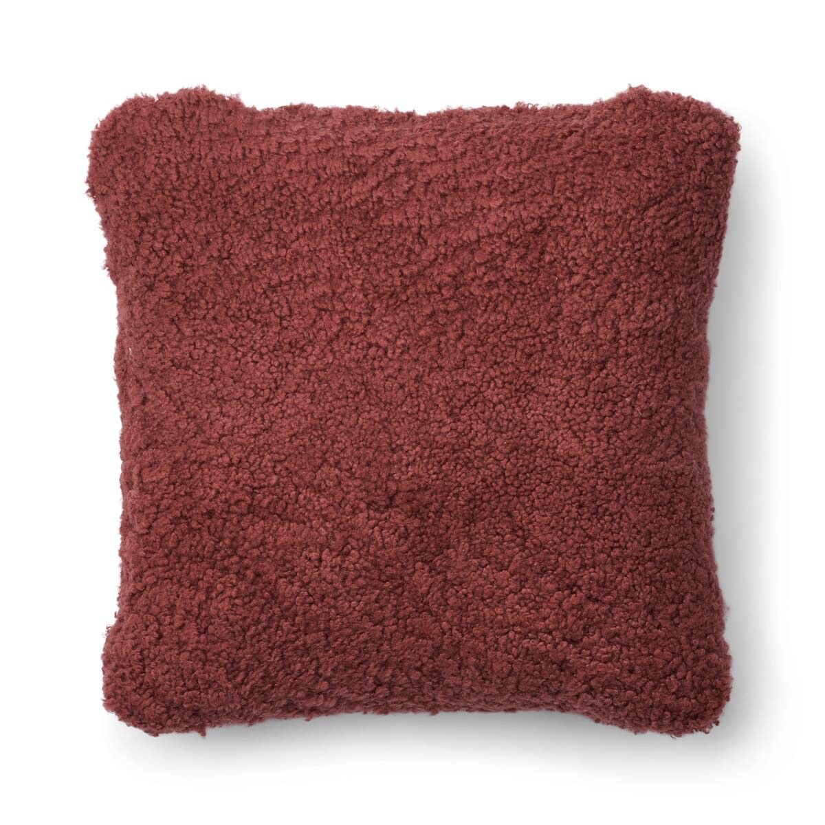 Coussin en laine courte de mouton Pomme épicée