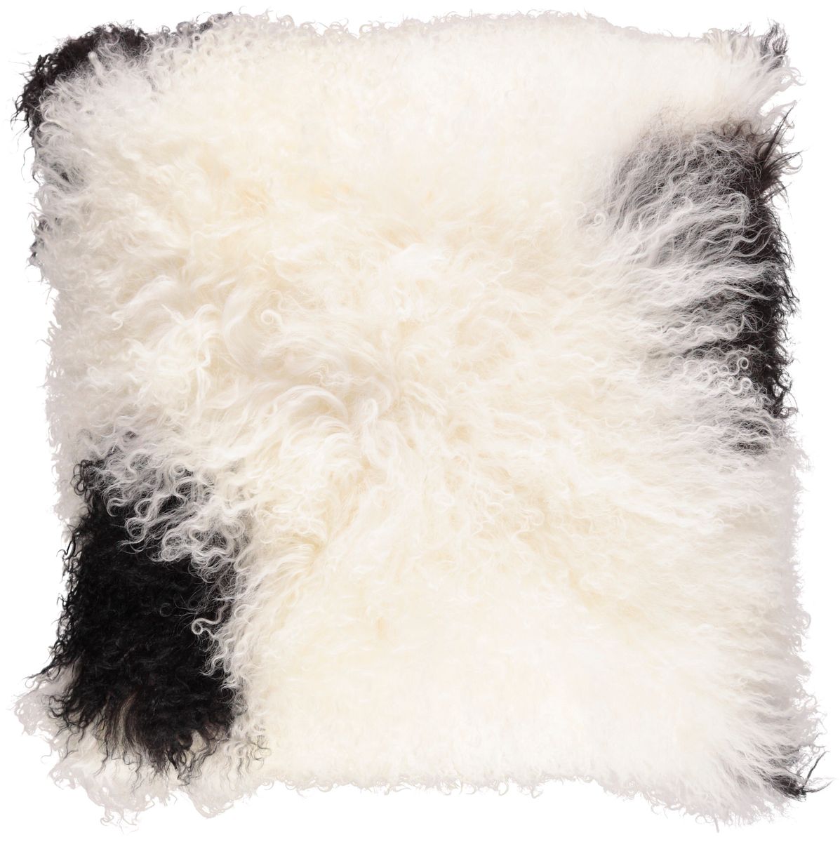 Coussin bouclé Blanc/Noir/Mix