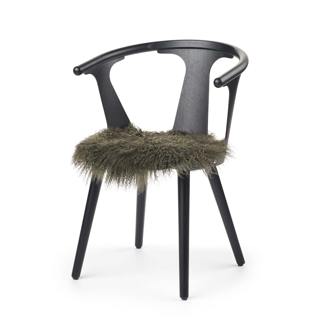 Dessus de siège en peau de mouton tibétaine | Ø38 cm Vert Haie