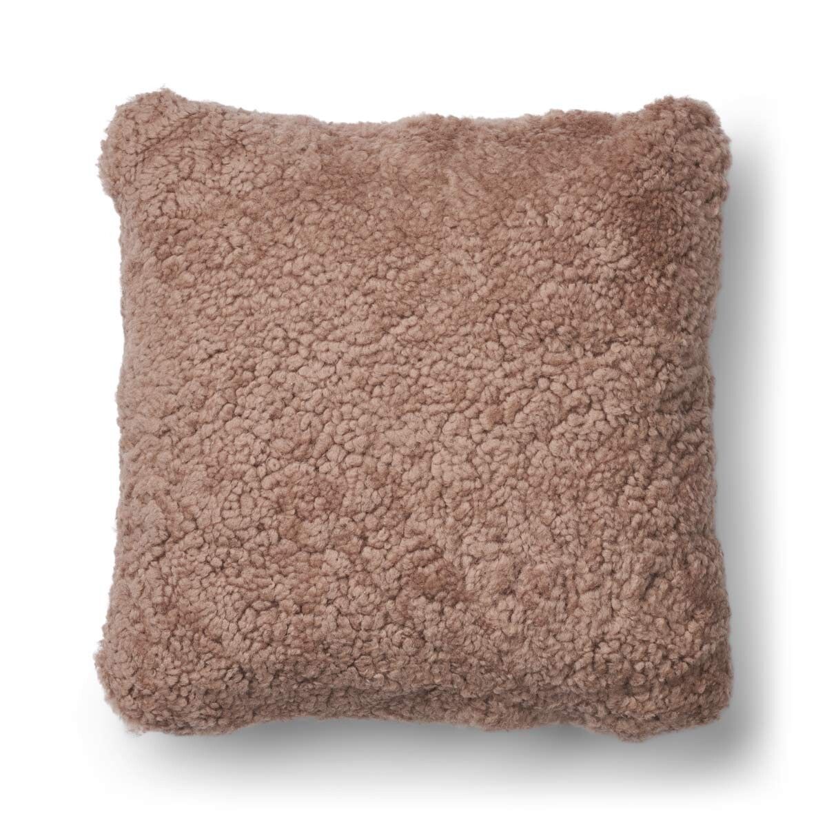 Coussin en laine courte de mouton Stuc Sable