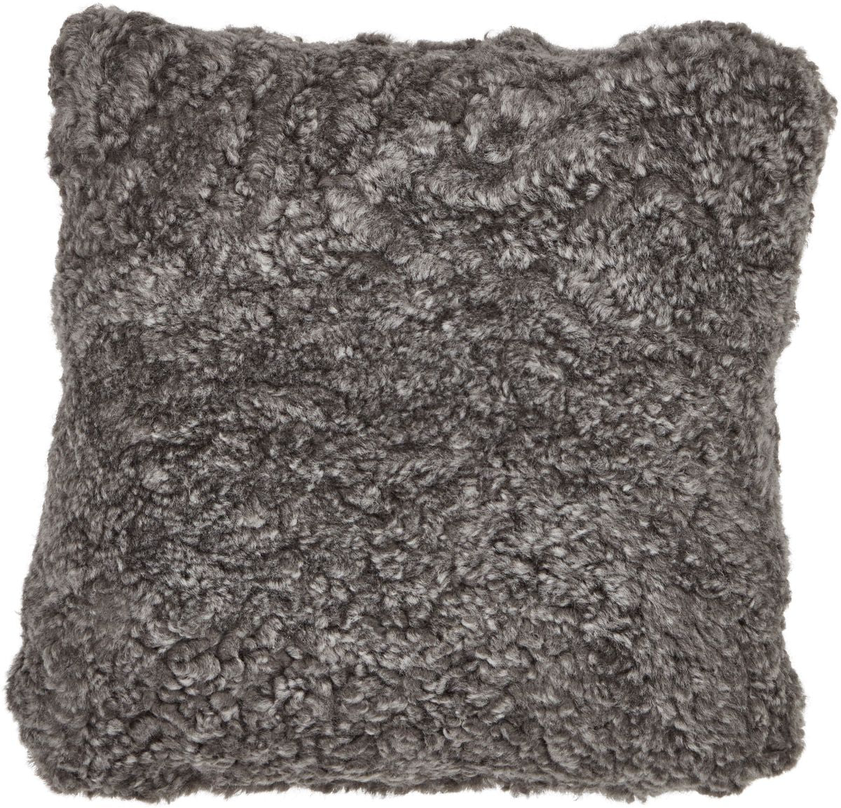 Coussin en laine courte de mouton Graphite
