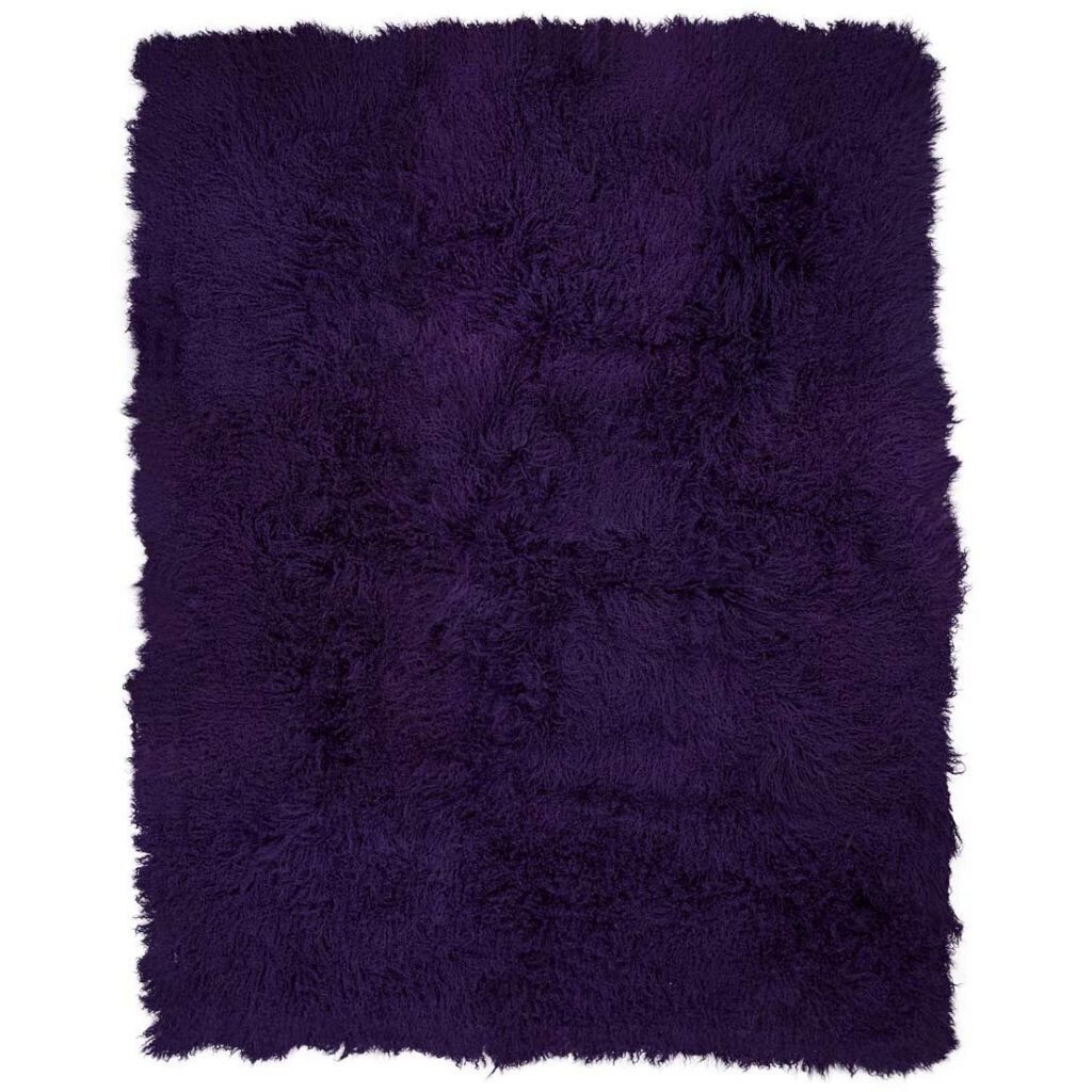 Jeté en peau de mouton bouclée 140 × 180 cm Pourpre