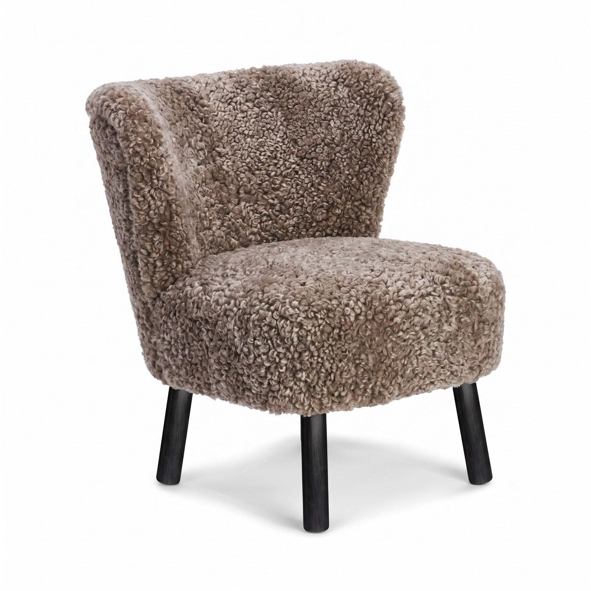 Fauteuil lounge Emily | Laine courte Cappuccino