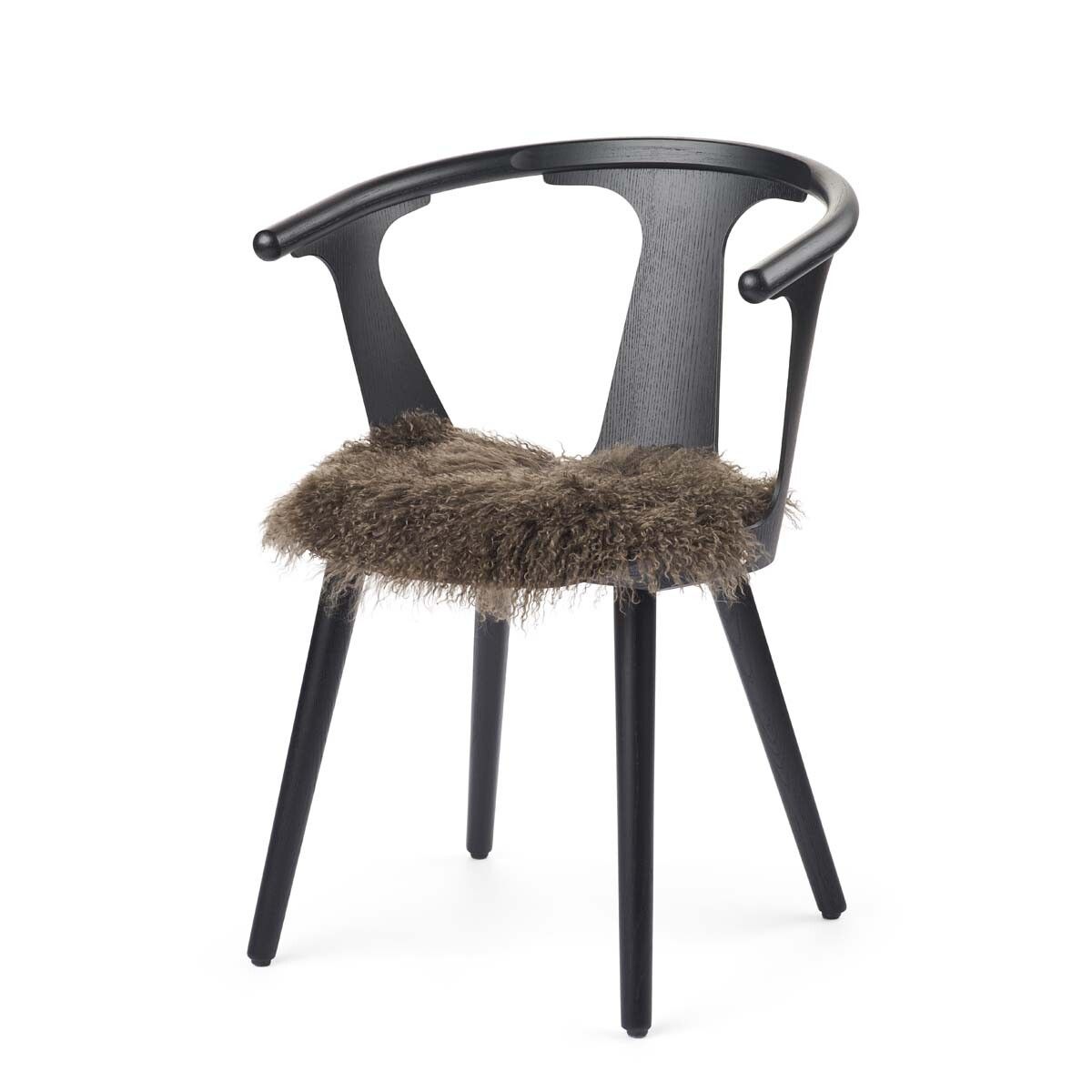 Dessus de siège en peau de mouton tibétaine | Ø38 cm Taupe