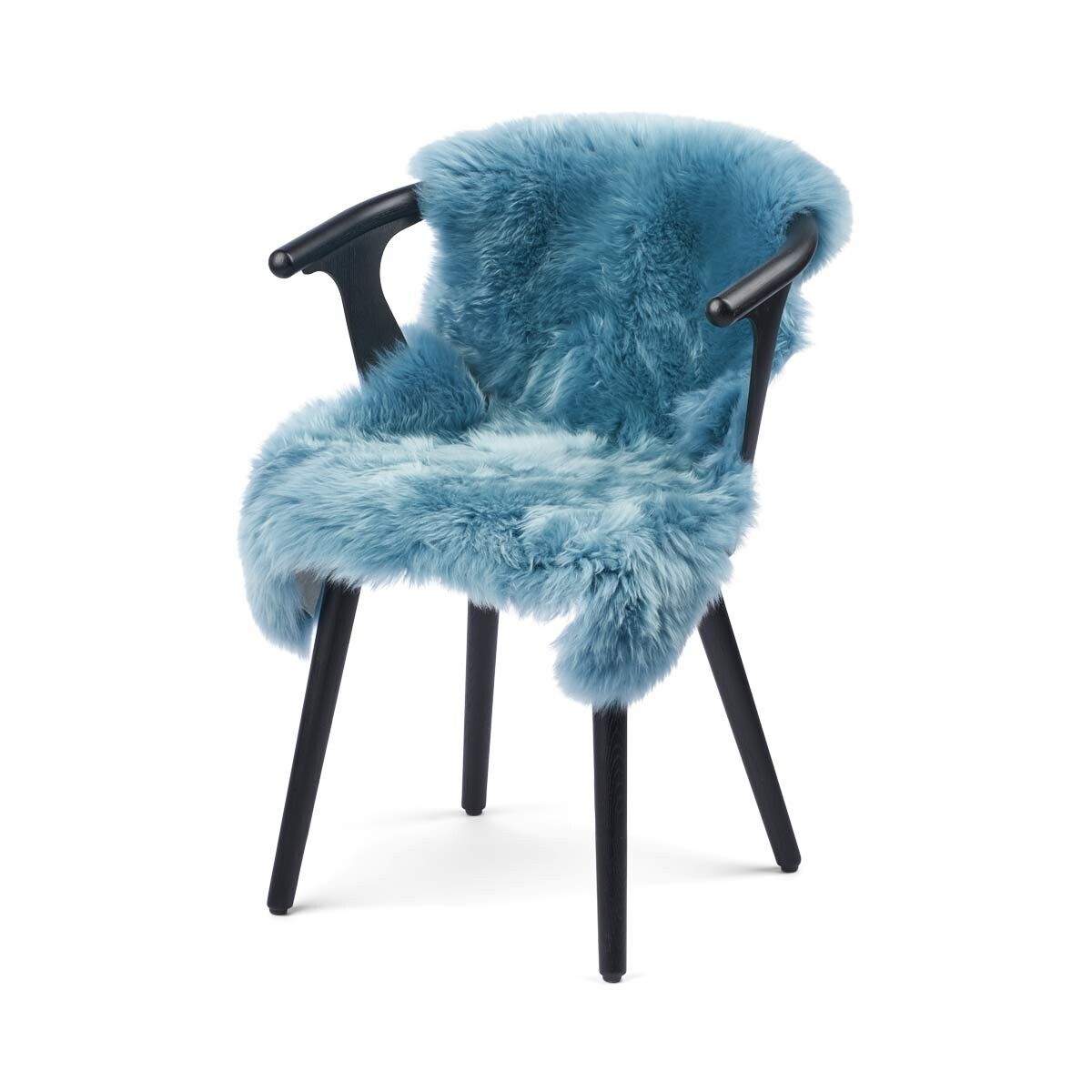 Peau de mouton de Nouvelle-Zélande à laine longue 100 cm Bleu fumée
