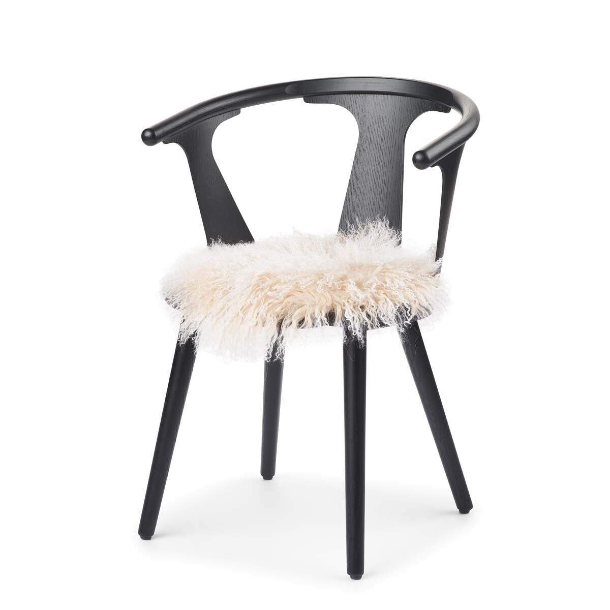 Dessus de siège en peau de mouton tibétaine | Ø38 cm Lever de soleil arctique
