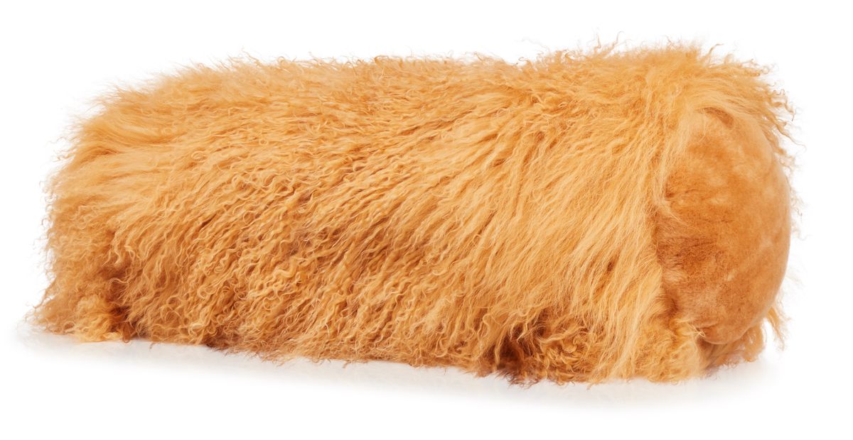 Coussin Traversin bouclé Jaune Impérial