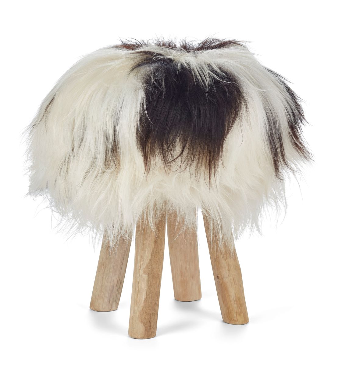 Tabouret Theo + housse | Pieds en chêne | Peau de mouton islandais