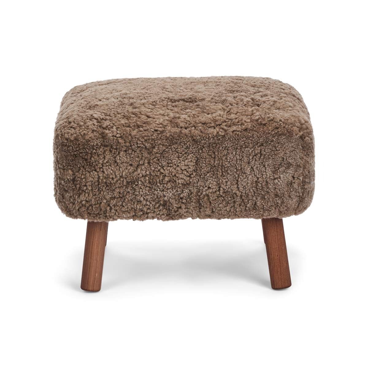 Repose-pieds Emily | Peau de mouton | Laine courte Taupe